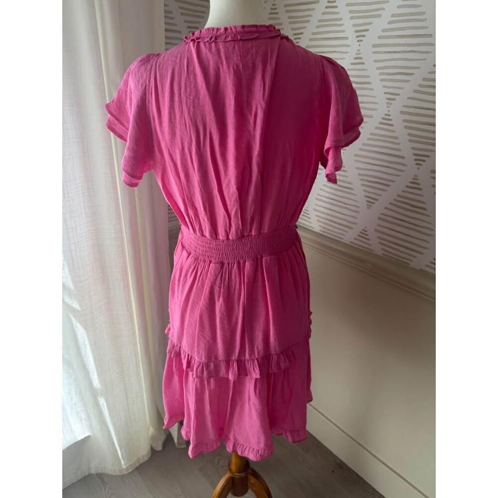 NWT Umgee Women’s Medium Hot Pink Mini Ruffle Dress - Picture 3 of 5